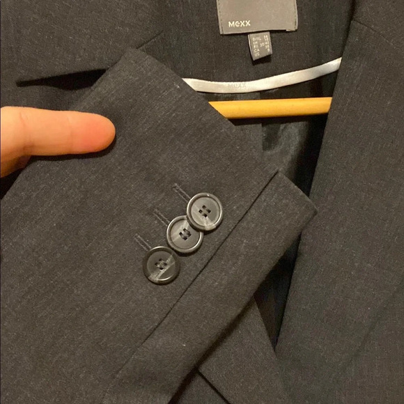 Mexx Wool Blend Dark Gray Blazer Tailored Fit Notched Lapel Y2K Vintage 90’s - Picture 4 of 16